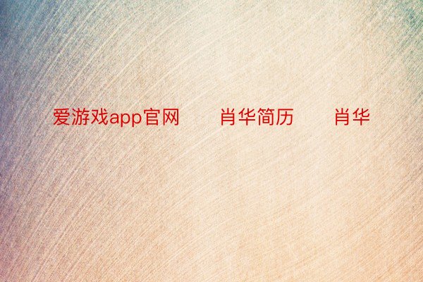 爱游戏app官网　　肖华简历　　肖华